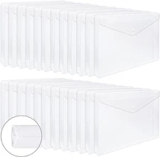 24Pcs Clear Envelopes, Expandable Folders for Documents and Waterproof Folder...