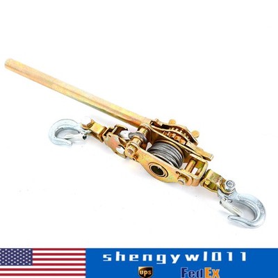 4400LB 2 Ton Hand Lever Block Chain Hoist Ratchet Type Puller Come Along Cable