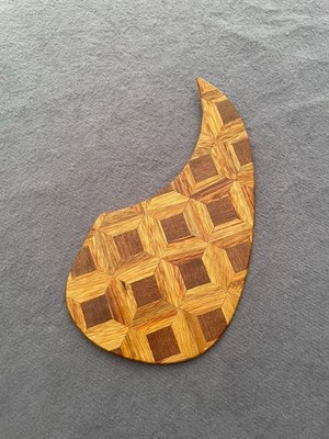 Handmade wooden pickguard for acoustic guitar - rosewood and mahogany