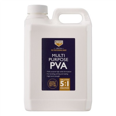 Bartoline 1876 PVA Kleb- & Versiegelung Mehrzweckklebemittel schnelltrocknend 2,5L