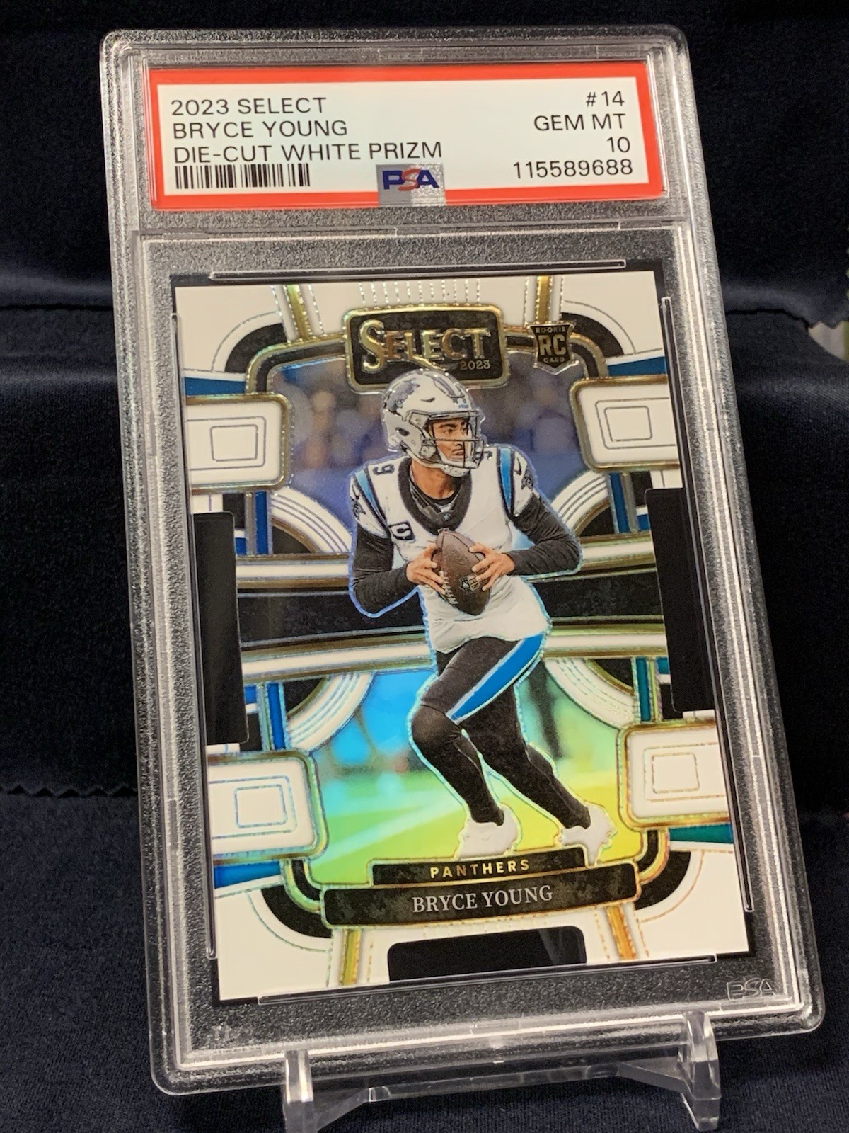 2023 Panini SELECT Bryce Young RC Die-Cut WHITE Prizm /199 PSA 10 GEM MINT 💎 view 2