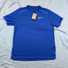 Nike Miler Shirt Mens Large Dri-FIT Running Blue AJ7565-480 Athletic Tee Top