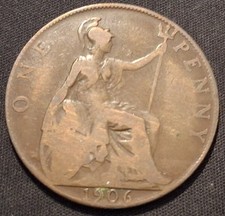 1906 Great Britain One Penny - Edward VII