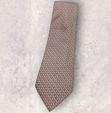 GUCCI Silk Tie ITALY Pink Brown Geometric W:3.7" EUC