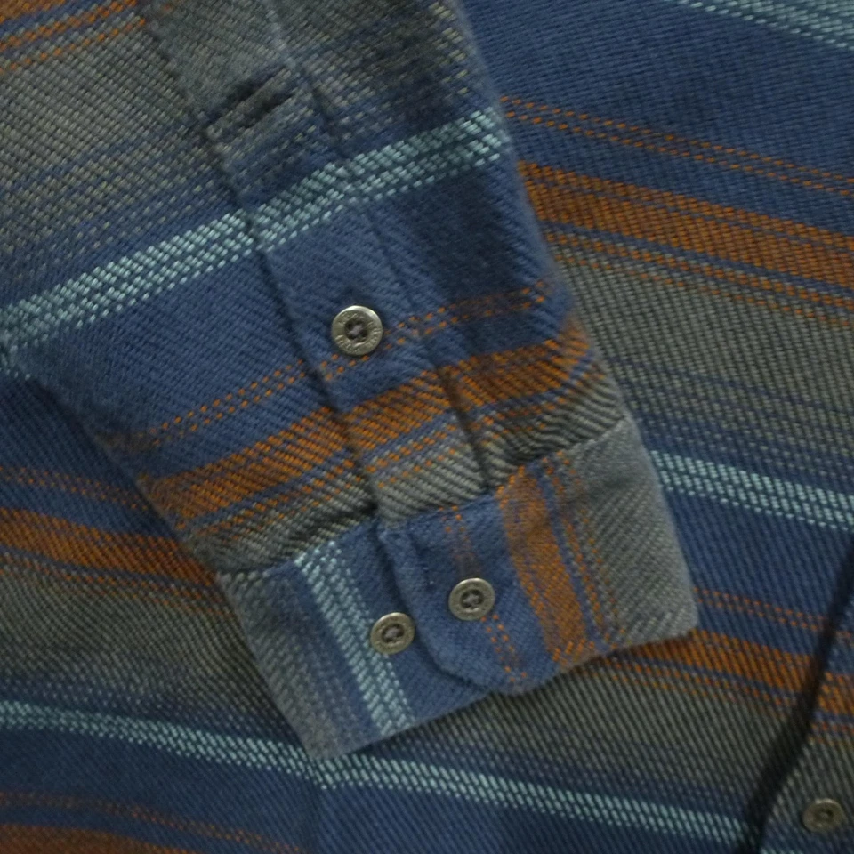 Camisa KUHL Para Hombre Extra Grande Azul Marrón Rayas Franela Algodón Estilo Tencel 7334 Foto 2 de 4