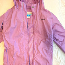 Columbia Purp/ Lavender Hooded Zip Windbreaker Jacket youth 14-16Casual Size L