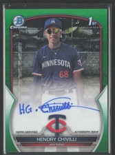 2023 Bowman Chrome #BCP-236 Hendry Chivilli Prospects AUTO Green Refractor #/99
