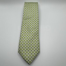 Chaps Boys Lime Green White Black Geometric 100 Silk 2.5 x50 Tie T4