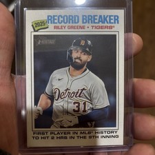 2026 Topps Heritage Record Breaker Riley Greene Detroit Tigers #234 Card