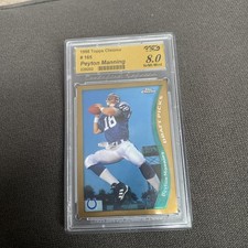 Peyton Manning 1998 Topps Chrome Rookie Card RC #165 PSA 8 NM-MT Colts. rookie card picture