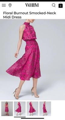 white house black market pink floral dress White House Black Market Women's Pink Floral Halter High Low Dress Siz   Picky Thrifter