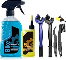 7-in-1 Bike Chain Cleaning Kit w/ Degreaser, Lube, Brushes  Towel for MTB/Road
