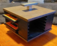 Vintage Retro Woodgrain 1970s 24 Cassette Tape Rotating Storage Rack Cube