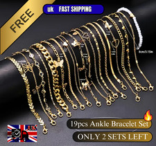 19pcs Anklet Set, High-Quality Women's Ankle Bracelets