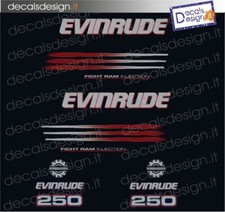 Adesivi motore marino fuoribordo Evinrude ficht ram injection 250 cv barca
