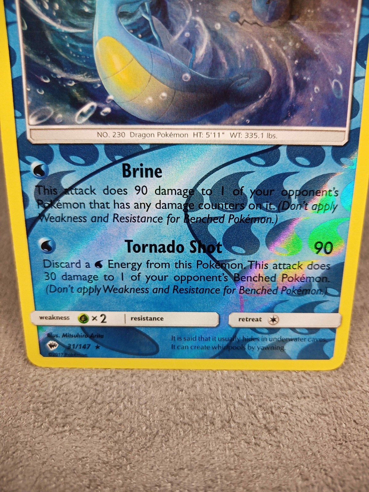Kingdra 31/147 Rare Reverse Holo Burning Shadows Pokemon Card NM/M New