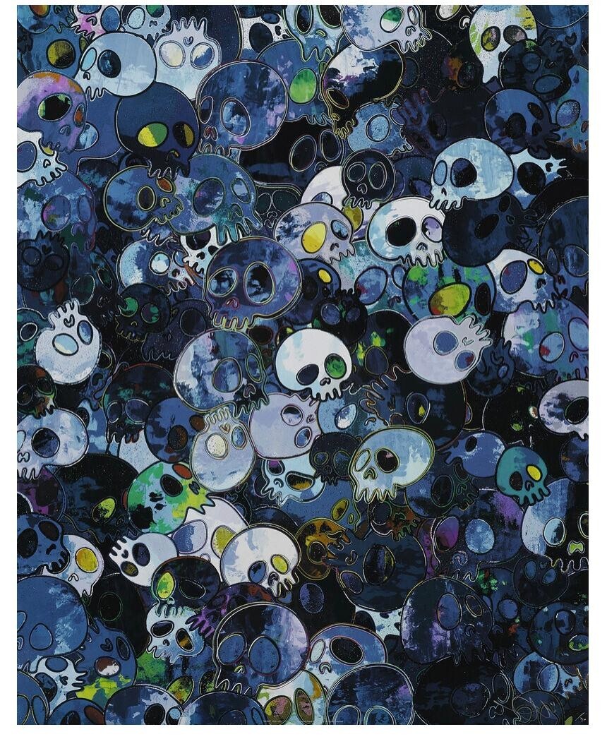 Takashi Murakami MCBST 1959 - 2011 Blue kaikai kiki Skull