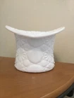 Vintage MCM Fenton Milk Glass Top Hat Daisy and Button Pattern dish vase 1960’s