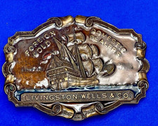 V-33 LIVINGSTON WELLS  CO Bergamot belt buckle Foreign  Domestic Gold Dealers