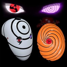 Uchiha$Itachi Obito Brillante Sharingan^ Naruto Ninja Máscaras Blancas% Cosplay Halloween
