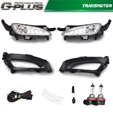 Fit For 2011 2012 2013 Kia Optima Front Bumper Fog Lights Lamp & Bezels Set