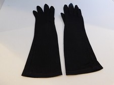 DESIGNER LADIES BLACK STRETCH NYLON DRESS GLOVES SIZE 6.5