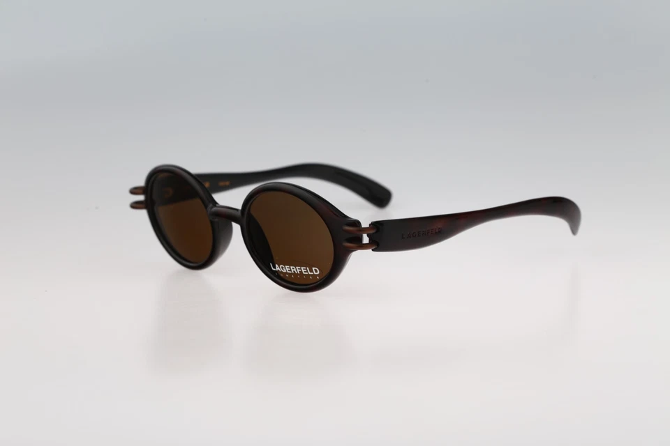 Gafas de sol redondas Lagerfeld 4131 20 vintage años 90 círculo tortuga para hombre y mujer nuevas de stock Foto 3 de 4