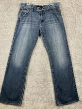 Calvin Klein Men's Size 36x32 Blue Bootcut Denim Blue Jeans
