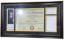 11X22 Diploma Frame with Tassel Holder for 8.5X11 Certificate Document & 4X6