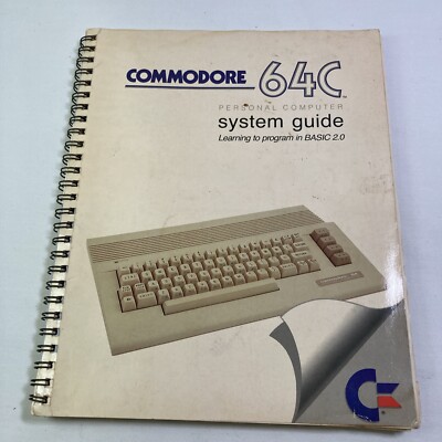 Commodore 64C System Guide Learning to Program in BASIC 2.0 VTG 1986 Manual