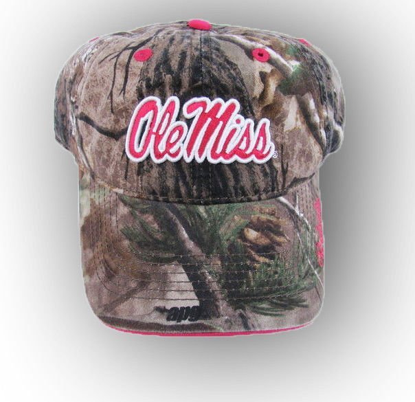 Womens NWT Ole Miss Mississippi Rebels Football Camo Pink