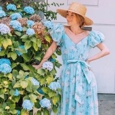 LoveShackFancy Estelle Puff Sleeve Maxi Dress