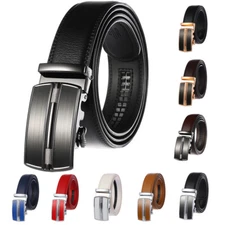 Hot Sale Men's Automatic Buckle Belt Real Leather Belt Ratchet Strap Gift Jeans
