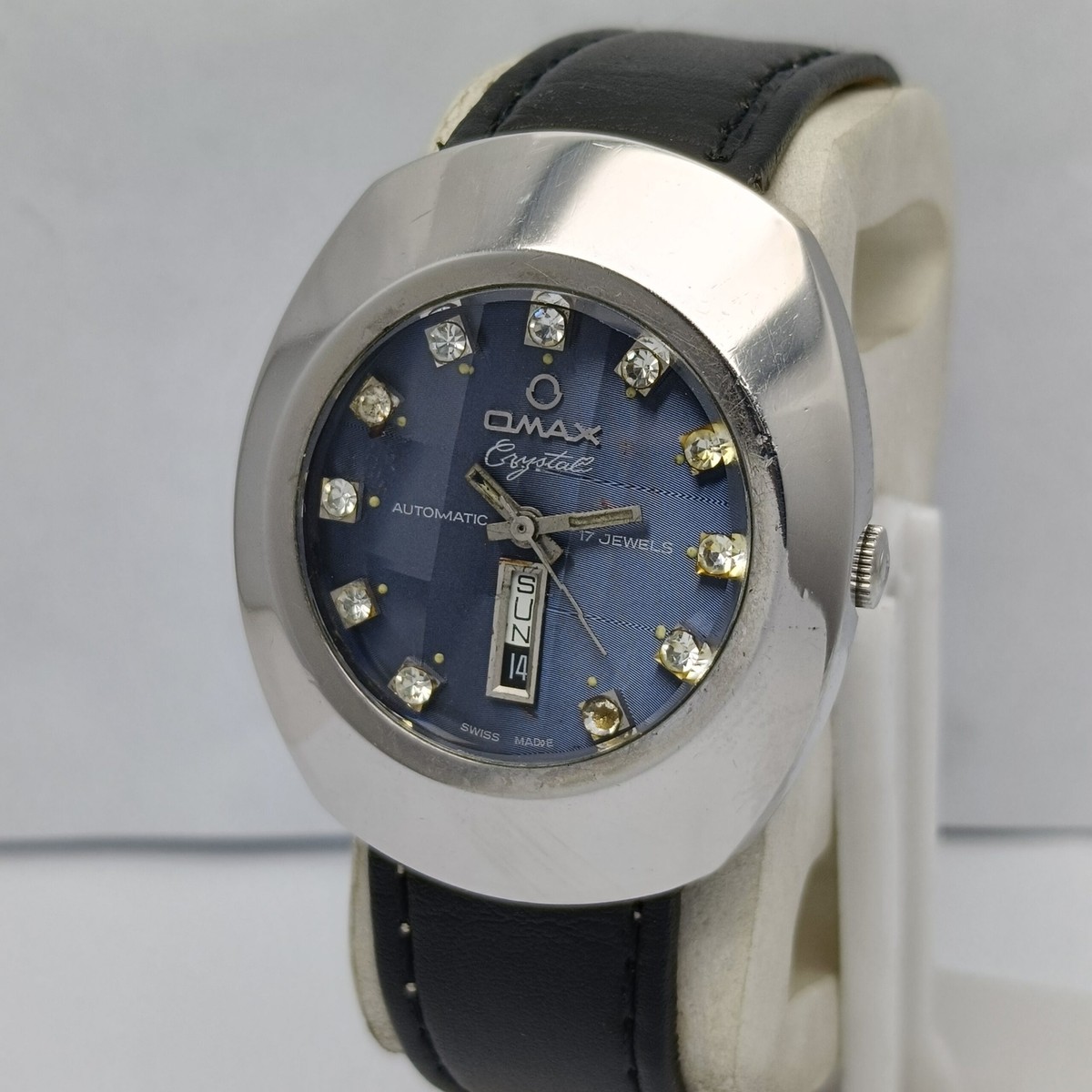 Omax Crystal Automatic 35204 Day/Date Vintage Men's Watch | eBay