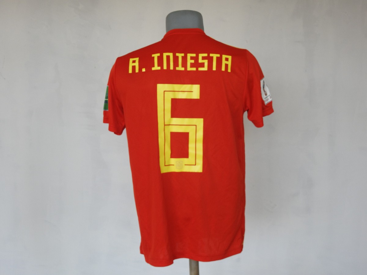 未使用 adidas 2018年 スペイン代表 INIESTA ユニフォーム L 2018 Adidas Spain Home Soccer Jersey Andres Iniesta Men L