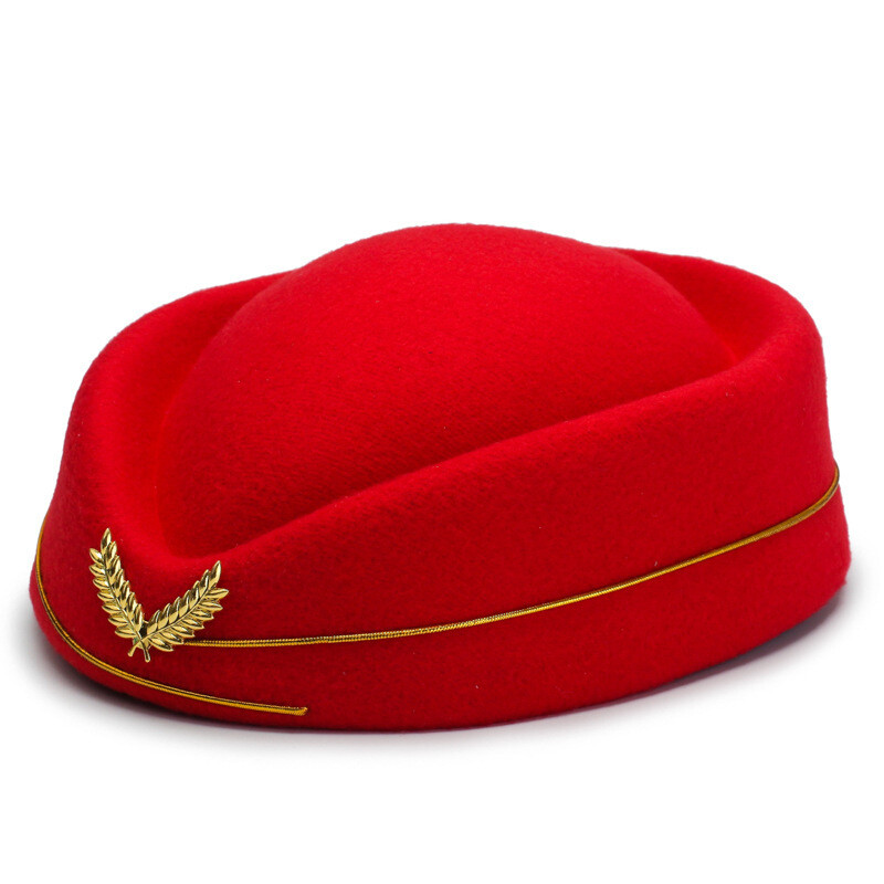 Imitation Wool Felt Stewardess Hat Flight Air Hostesses  display picture 2