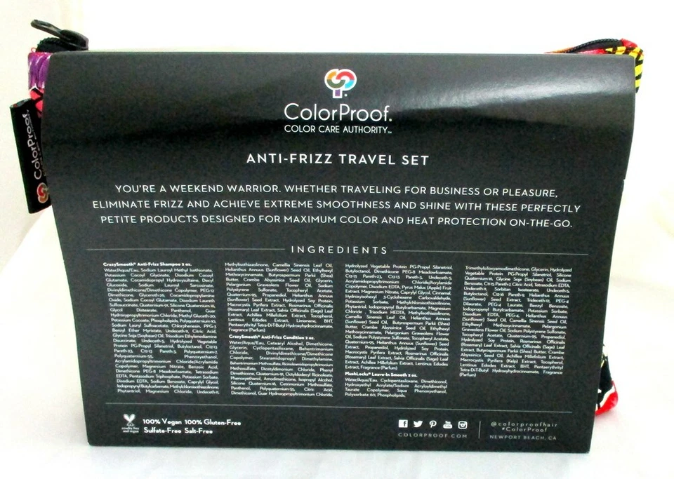 Champú, acondicionador y champú anti frizz Crazy Smooth a prueba de color, set de viaje de 2 oz Foto 3 de 4