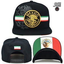 Mexico Eagle New Leader HL Flag Black Gold Snapback Cotton Adjustable Cap Hat