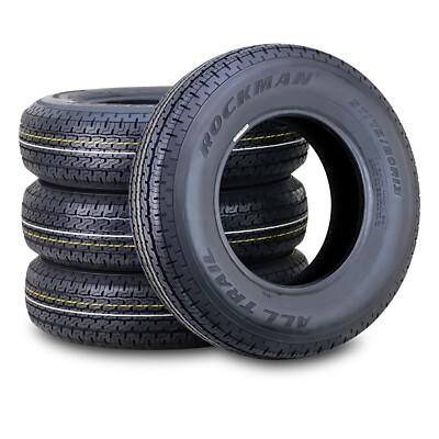 ROCKMAN Trailer Tire ST175/80R13 6-Ply LR C 91M Steel Belted Radial 11167, Set4