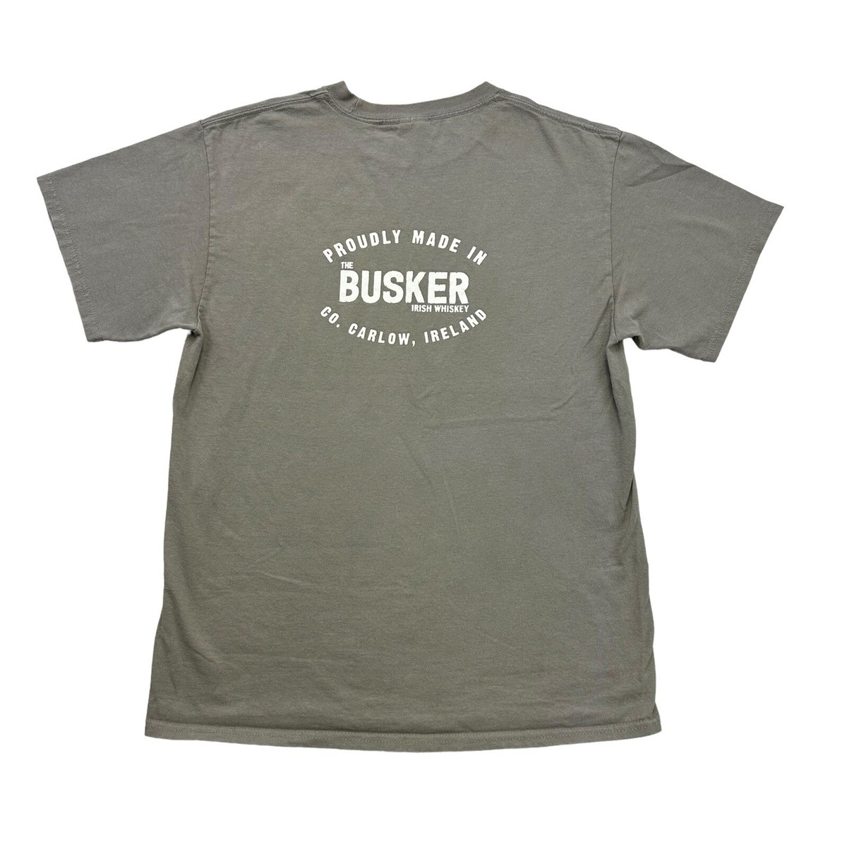 The Busker Irish Whiskey Shirt Mens Medium M Gray Carlow Ireland