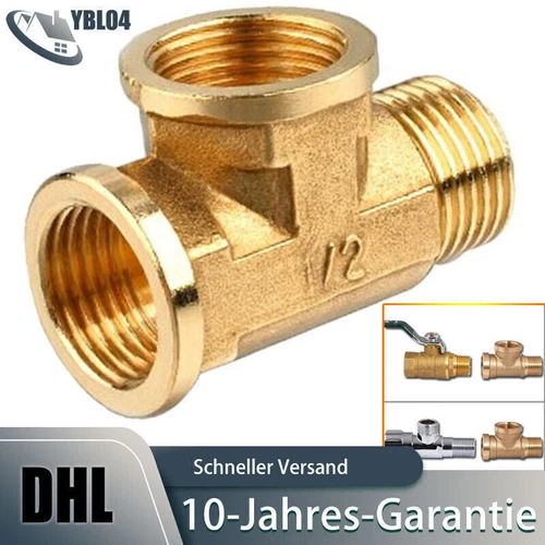 Gewindefitting Messing Fitting Muffe Winkel 1/2 Zoll Gewindefitting T-stück