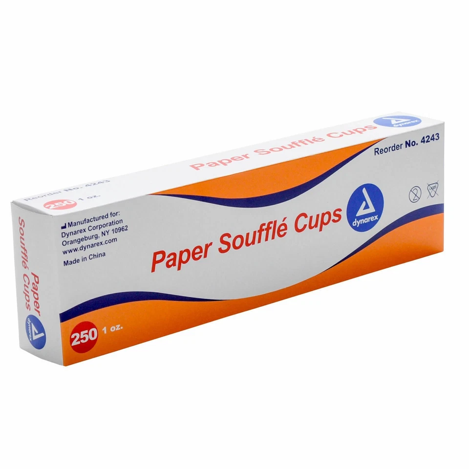 Paper Medicine Souffle Cups 1 Oz White Dynarex # 4243