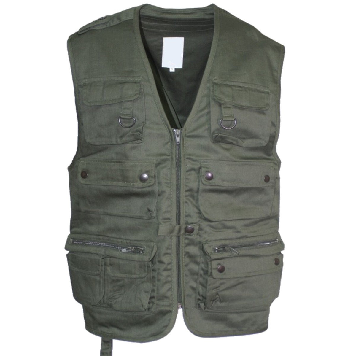 Gilet Da Caccia Uomo Con Multiple Tasche - Giubbotto Senza Maniche In Cotone Per Trekking E Pesca - Foto 5