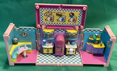 1999 Polly Pockets Bluebird Compact Foldout Dollhouse Kitchen, Used