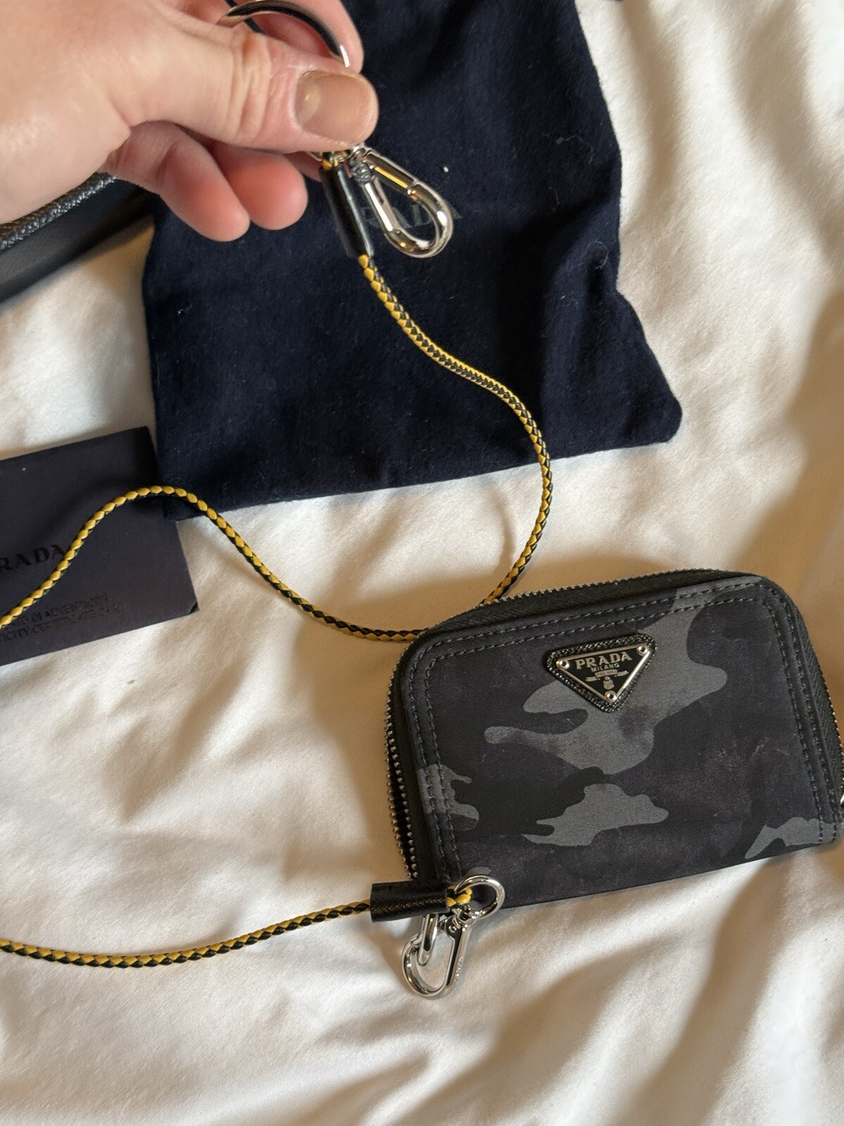 Prada Camo Tessuto Nylon and Saffiano Leather Wallet with Strap-image