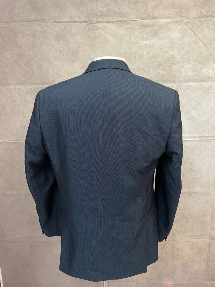 Blazer Kenneth Cole Reaction para hombre forrado azul marino solapa de muesca de un solo pecho talla 40R Foto 3 de 4