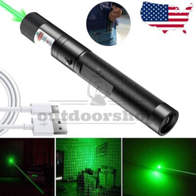 USB Rechargeable Lazer Green Laser Pointer Pen Astronomy Visible Beam Light