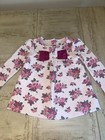 Girls pink floral bow sweater- size 6