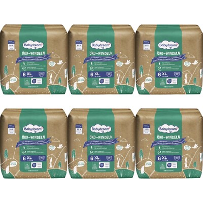 6 x 26 Windeln | Babydream Öko-Windel Größe 6 XL 14 - 20 kg super saugstark