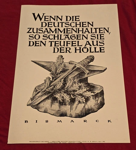 BISMARCK Third Reich German Military Propaganda Poster WW2 WWII